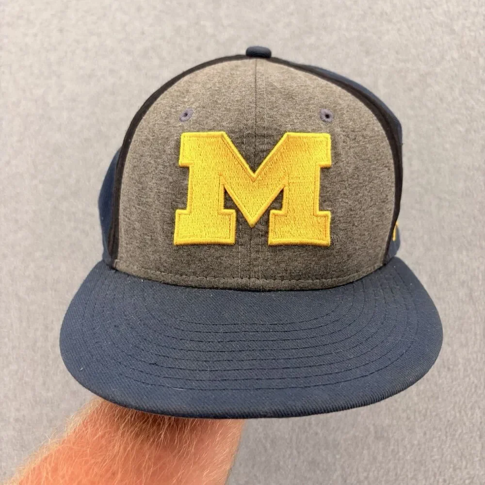 Jordan Michigan Wolverines Adjustable Hat Navy Gray Jumpman NCAA Cap OSFM